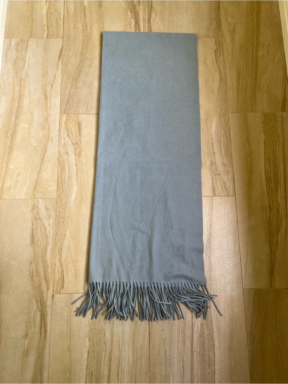 Large Soft Dusty Blue Fringe Scarf